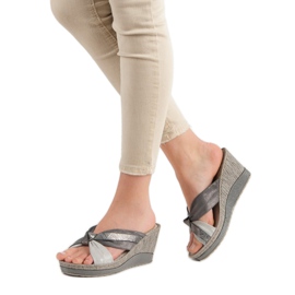 VINCEZA Sandali con Zeppa grigio 2