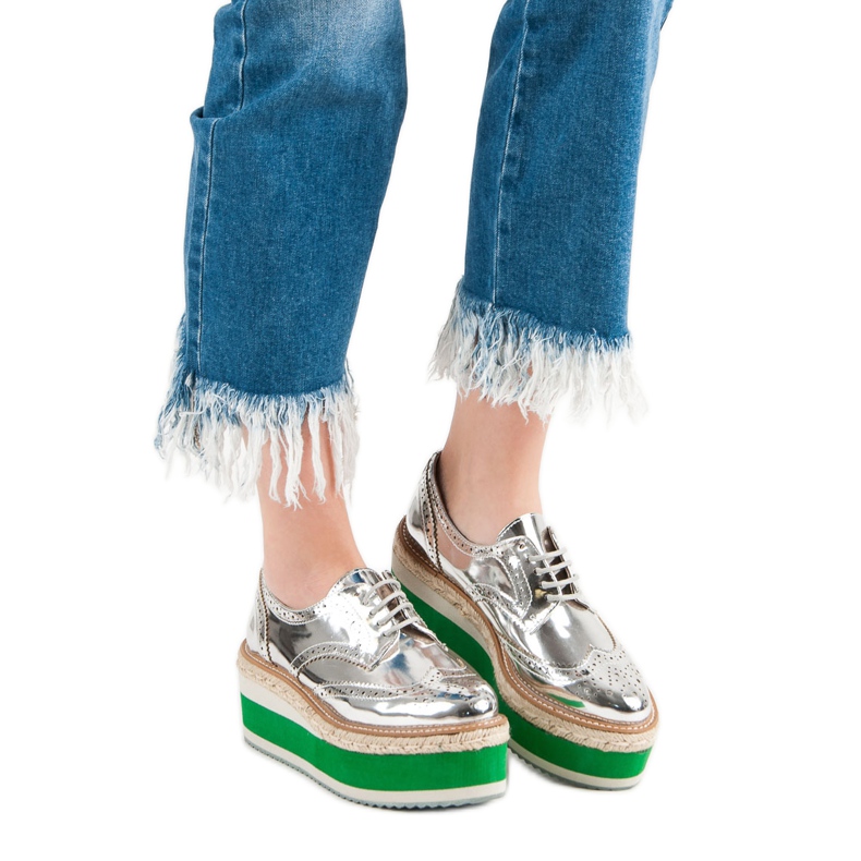 Corina Scarpe con zeppa alla moda grigio 1