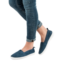 Filippo Slip in pelle blu 1