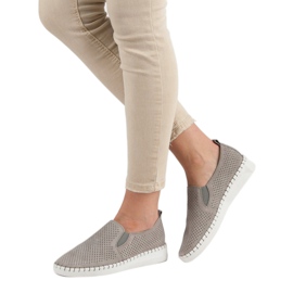 Filippo Scarpe da ginnastica slip-on in pelle grigio 1
