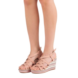 Kerline Sandali con zeppa alla moda rosa 1