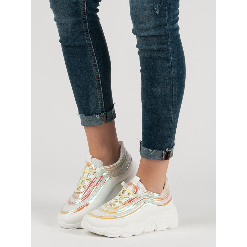 Scarpe sportive leggere bianca multicolore 2