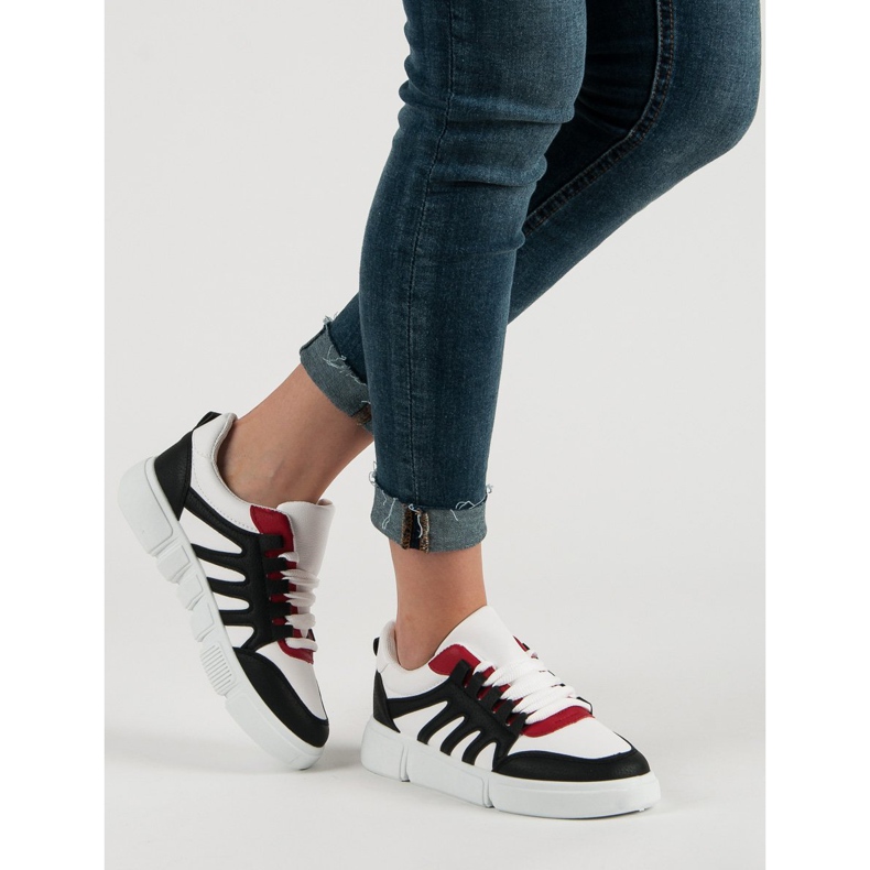 Scarpe sportive comode bianca nero 2