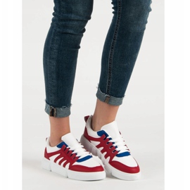 SHELOVET Scarpe sportive comode bianca rosso 1