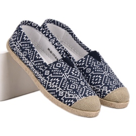 Espadrillas etniche alla moda blu blu navy 1