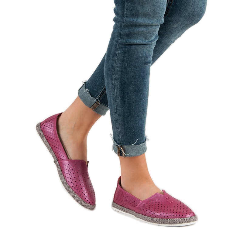 Sneakers In Pelle Slip On VINCEZA viola 1