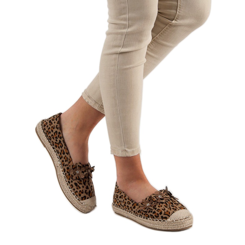 Espadrillas Con Fiori marrone 1
