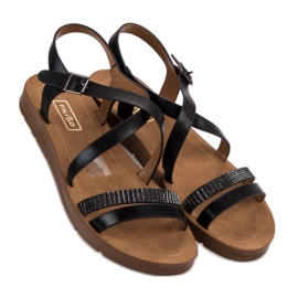 Filippo Sandali Neri Con Cristalli nero 2