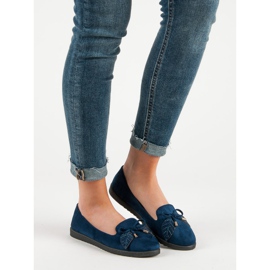 Comer Ballerine in pelle scamosciata blu scuro 2