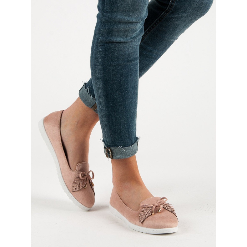 Comer Ballerine in camoscio cipria rosa 1