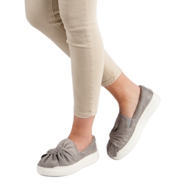 Slippers In Camoscio Con Fiocco VICES grigio 2