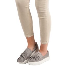 Slippers In Camoscio Con Fiocco VICES grigio 1