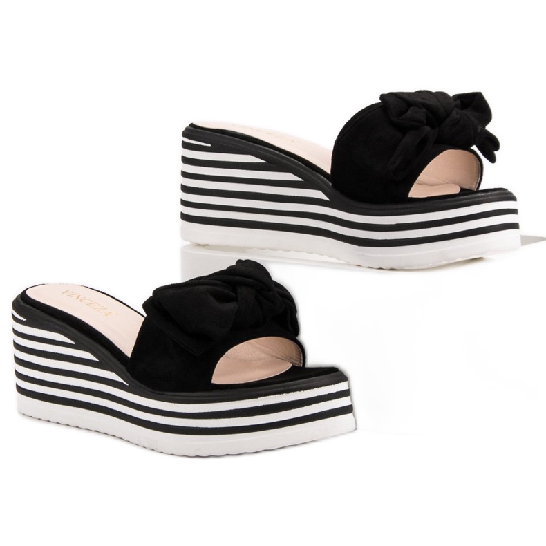 Pantofole con zeppa VINCEZA nere nero 1