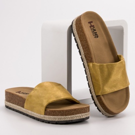 Kylie Pantofole Senape Lucida giallo 1