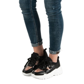 SHELOVET Scarpe da ginnastica trasparenti nero 1