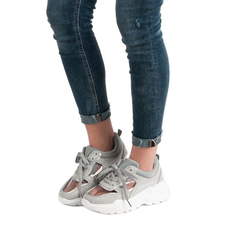 Scarpe da ginnastica trasparenti grigio 1