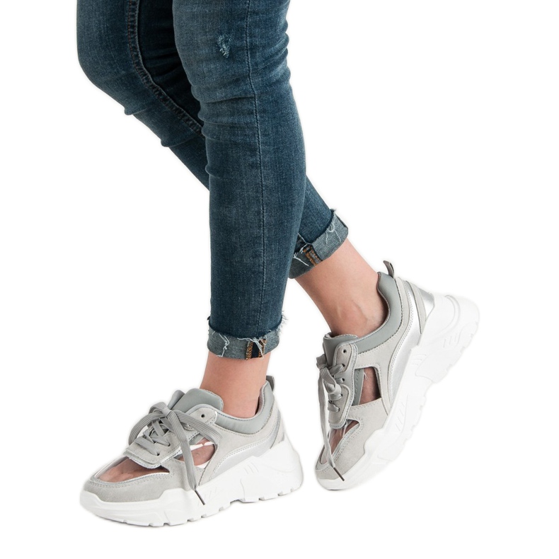 Scarpe da ginnastica trasparenti grigio 2