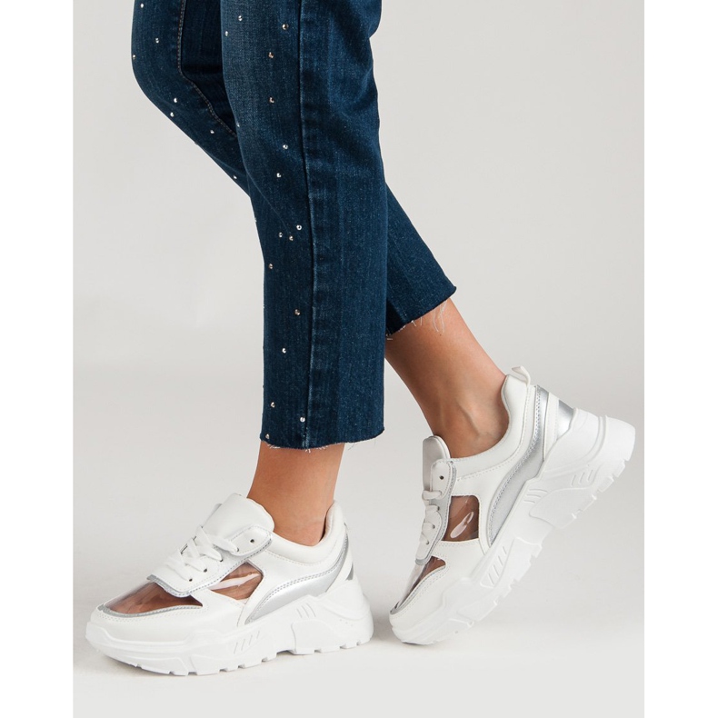 Scarpe da ginnastica trasparenti bianco 1