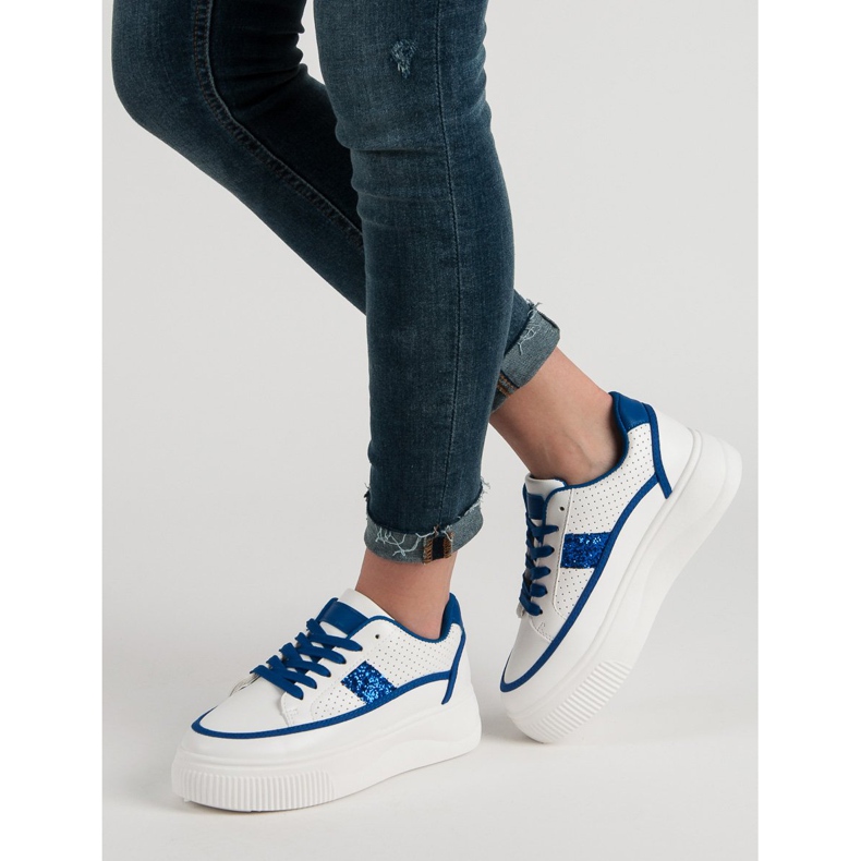 Creepers bianche con glitter bianca 1