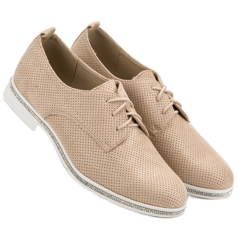 Seastar Scarpe brogue beige con cristalli 2