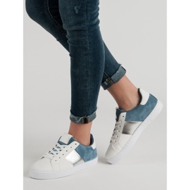 Scarpe sportive comode bianca blu 2