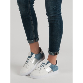 Scarpe sportive comode bianca blu 1