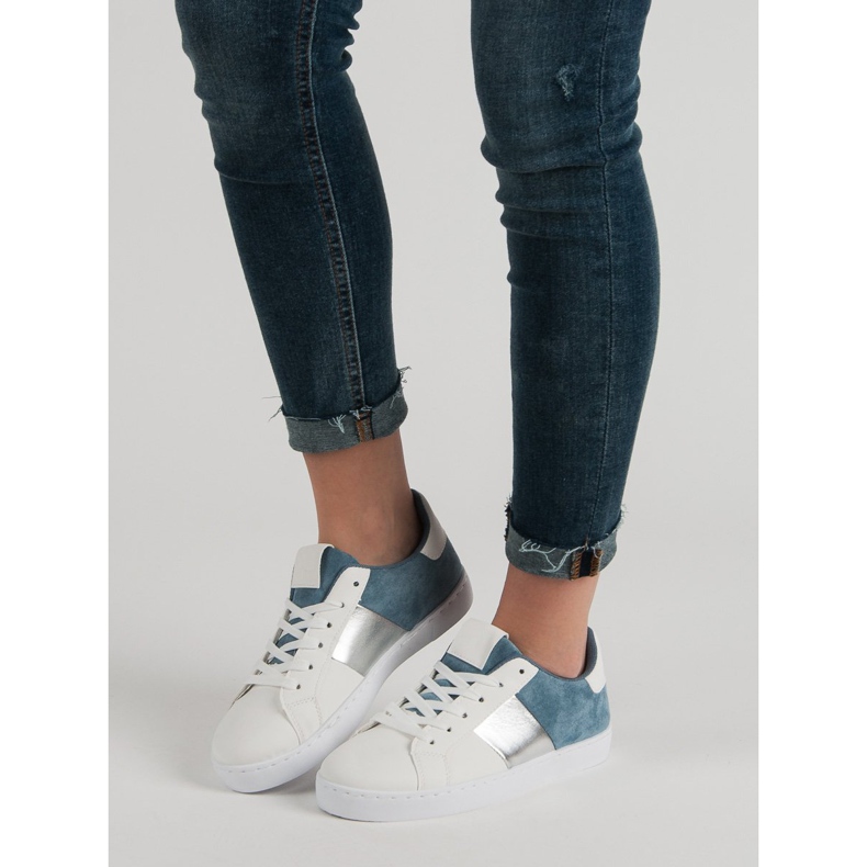 Scarpe sportive comode bianco blu 1