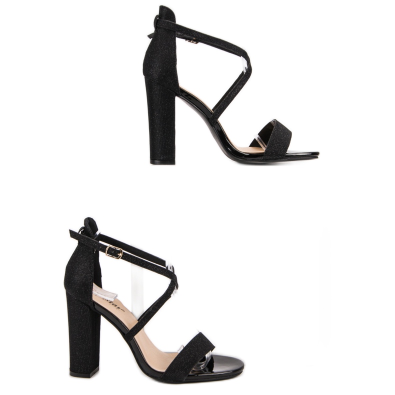 Seastar Sandali Eleganti Con Glitter nero 1