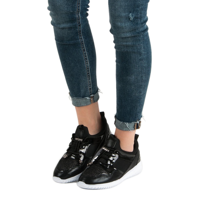 Scarpe sportive con coulisse nero 2