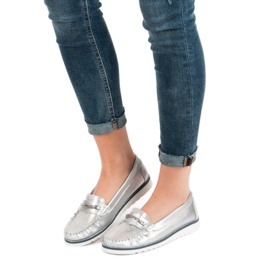 Filippo Comodi mocassini in pelle grigio 2