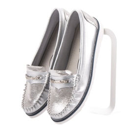 Filippo Comodi mocassini in pelle grigio 1