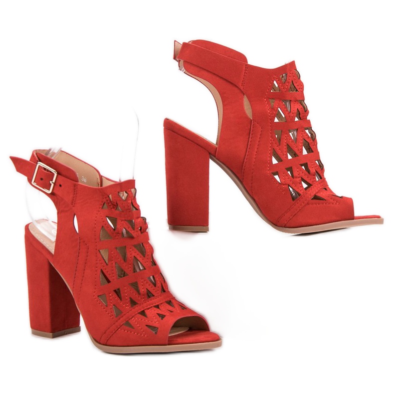 Chc Shoes Sandali costruiti traforati rosso 2