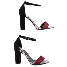 Danic Sandali con tacco alto nero rosso 2