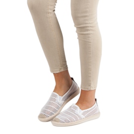 Scarpe da ginnastica slip-on in pizzo bianco 2