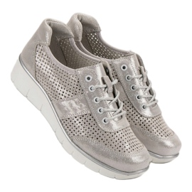 Filippo Scarpe in pelle traforata grigio 2