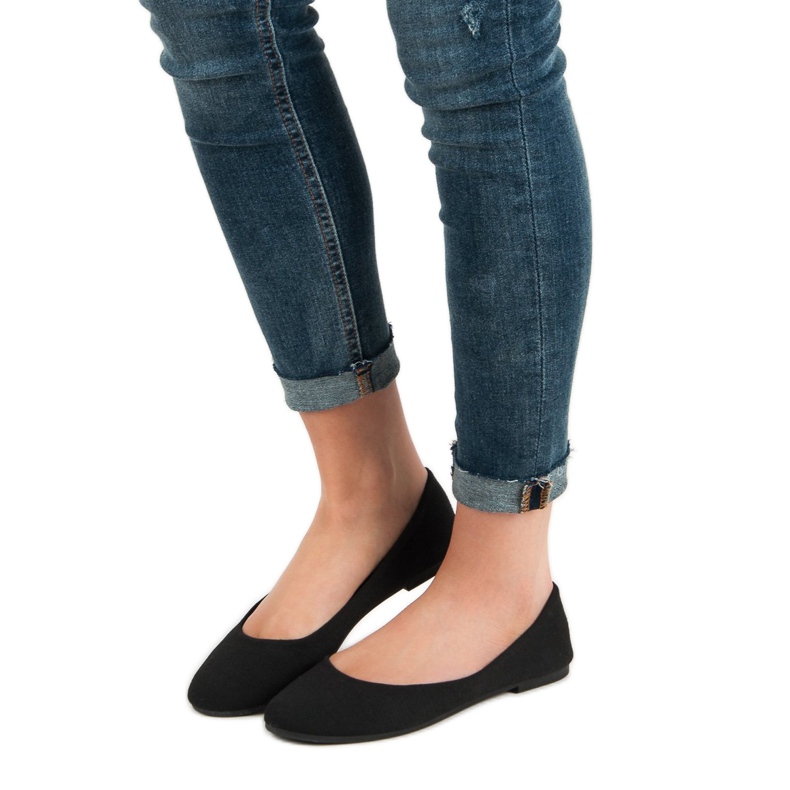 Ideal Shoes Ballerine in tessuto nero 2