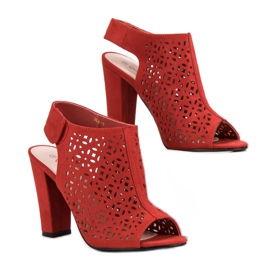 Queen Vivi Sandali traforati con tomaia rosso 2