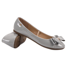 Ballerine laccate con fiocco VINCEZA grigio 1