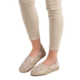 Lucky Shoes Espadrillas di pizzo a fiori marrone 1