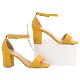 Super Mode Sandali eleganti in pelle scamosciata giallo 1