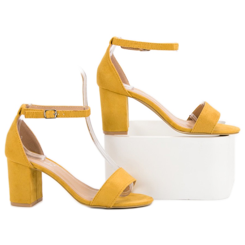 Super Mode Sandali eleganti in pelle scamosciata giallo 1