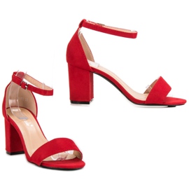 Super Mode Sandali eleganti in pelle scamosciata rosso 1