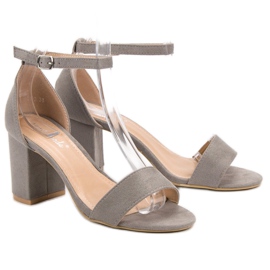Super Mode Sandali eleganti in pelle scamosciata grigio 1