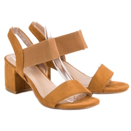 SHELOVET Sandali con tacco alto marrone 1