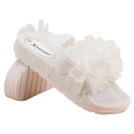 Seastar Pantofole Bianche Con Fiori bianco 1