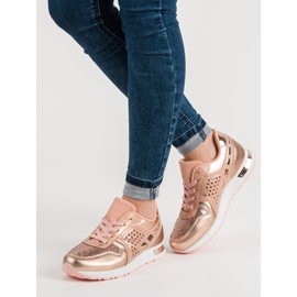 Scarpe sportive con paillettes rosa 1
