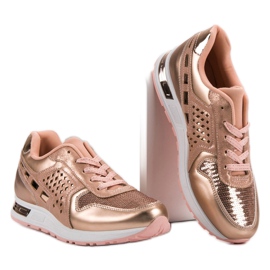 Scarpe sportive con paillettes rosa 2