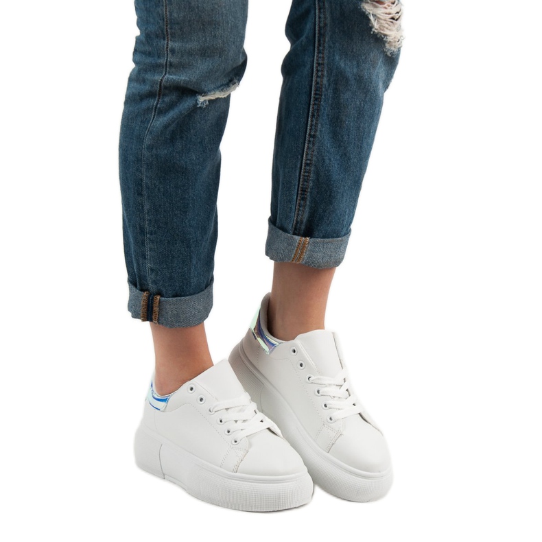 Renda Scarpe bianche sulla piattaforma bianco 1