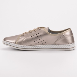 Kylie Scarpe stringate in pelle d'oro 2