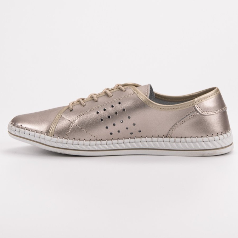 Kylie Scarpe stringate in pelle d'oro 2